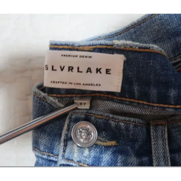 SLVRLAKE high rise straight leg worn in jeans sz 27 - Picture 6 of 9